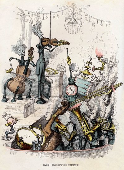 蒸汽音乐会，1844年。   作者 让-雅克·格兰维尔