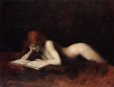 斜倚裸体女人读一本书 作者 Jean Jacques Henner