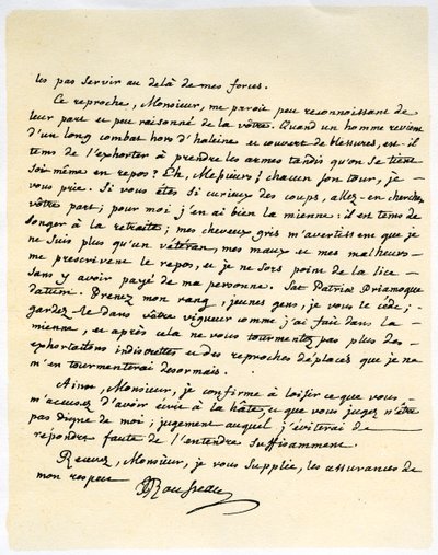 让·雅各·卢梭（Jean Jaques Rousseau）的来信，1764年7月15日。 作者 让·雅克·卢梭