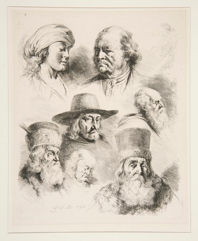 七个肖像头像 作者 Jean-Jacques de Boissieu