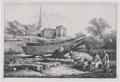 施工现场，在萨维尼，1803年。 作者 让·雅克·德·布瓦西