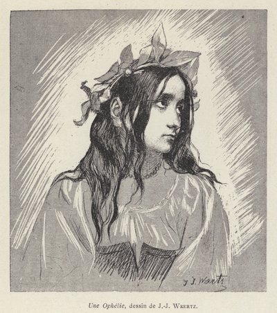 奥菲莉亚（石版画） 作者 让·约瑟夫·维尔茨