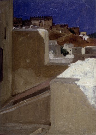勒孔特-杜-努伊（1842-1923）在我的阳台上看到的城堡（kasbah），丹吉尔 作者 让·朱尔斯·安托万·勒孔特·杜努伊