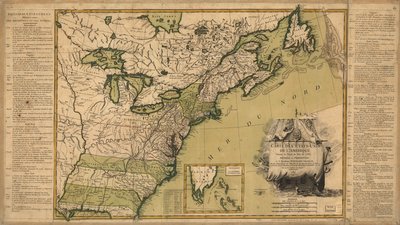 1783 年《和平条约》签订后的美利坚合众国地图。 作者 让·拉特