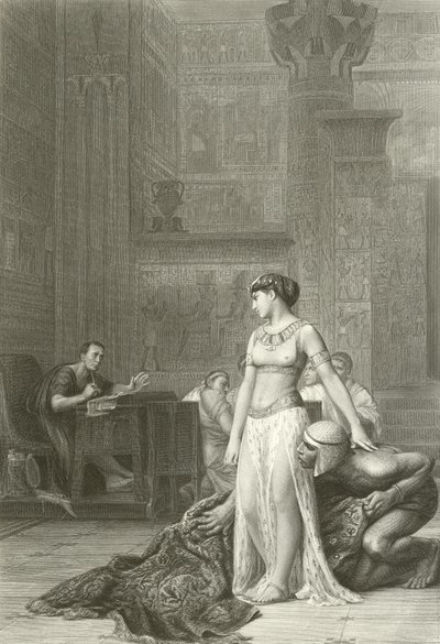 克利奥帕特拉和凯撒 (雕刻) 作者 Jean Leon (after) Gerome