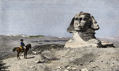 埃及战役（远征）（1798-1801 年）：拿破仑一世-波拿巴（1769-1821 年）在埃及吉泽狮身人面像前 作者 让·莱昂·杰罗姆