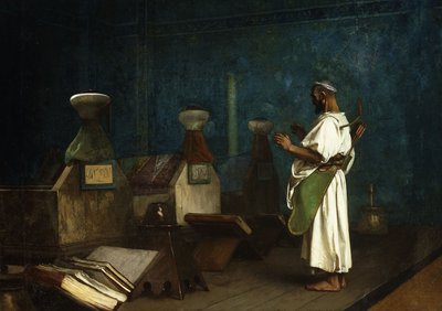 苏丹坟墓的祈祷； 1878年的勒卡·汤姆·德·卡里菲斯 作者 让·莱昂·杰罗姆