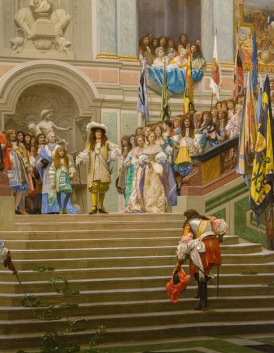 路易二世·波旁·孔德的招待会于1674年说到国王路易十四一世凡尔赛宫 作者 让·莱昂·杰罗姆