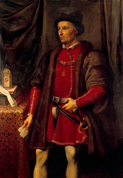 法国国王路易十一（1423 - 1483 年）的肖像。让-伦纳德-卢加东（1801-1884 年）的画作 作者 让·伦纳德·卢加登