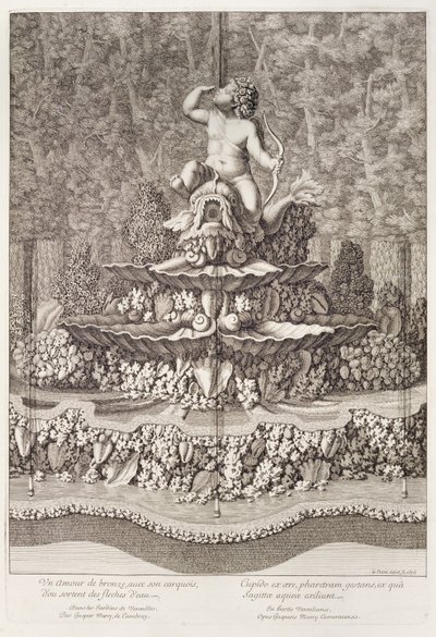 喷泉与丘比特由Gaspar Marcy在凡尔赛，1676年 作者 让·勒帕特雷