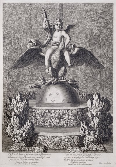1677年在凡尔赛宫，皮埃尔勒格罗斯与代表皇家权力天才的孩子的喷泉 作者 让·勒帕特雷