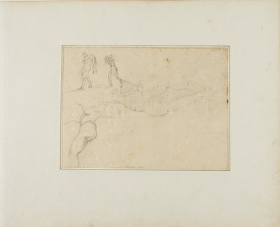 柱廊横截面图和三幅人物素描画 作者 让·路易·安德烈·西奥多·杰里科