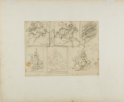 骑兵小号手和波兰长枪兵的四幅速写 作者 让·路易·安德烈·西奥多·杰里科