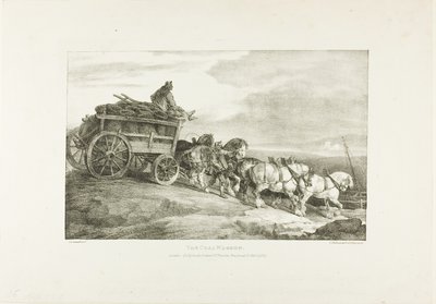 运煤车》，图版 7，选自《根据石头上的生活描绘的各种主题 作者 让·路易·安德烈·西奥多·杰里科