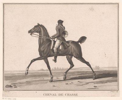 马背上的骑士与狩猎号角
Cheval de Chasse（物品上的标题）
Sujets de chevaux（系列名称） 作者 卡尔·韦尔内