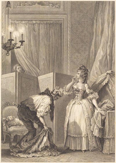 戴绿帽子的人，被打得很开心 作者 Jean Louis Delignon 和 Antoine Jean Duclos 在 Jean Honoré Fragonard 之后