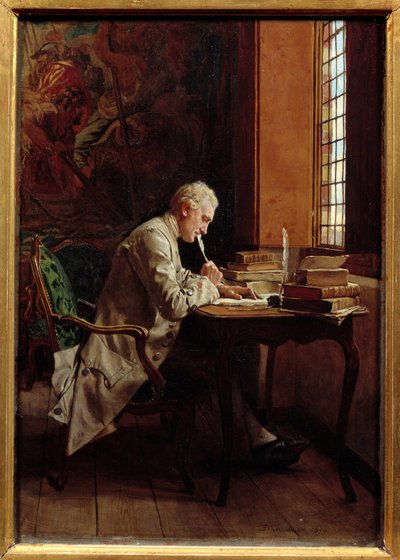 一个诗人欧内斯特-迈索尼耶（1815-1891）的画作 作者 Jean Louis Ernest Meissonier