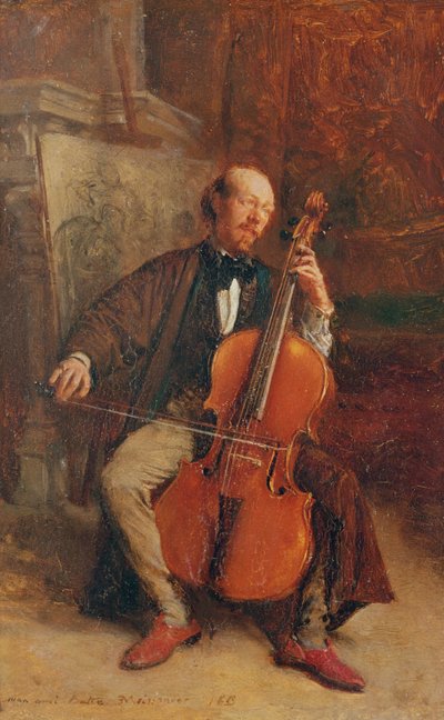 亚历山大·巴塔，大提琴家，1855年 作者 Jean Louis Ernest Meissonier
