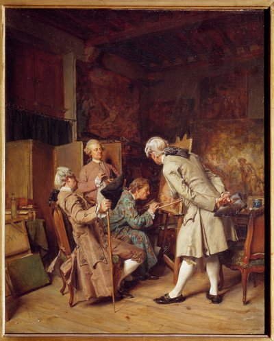绘画爱好者（18世纪的品味），也被称为 "Un peintre" 让-路易-埃内斯特-迈索尼耶（1815-1891）的绘画。1860年太阳。0,35x0,28米 巴黎，奥赛博物馆 作者 让·路易斯·欧内斯特·迈森尼尔