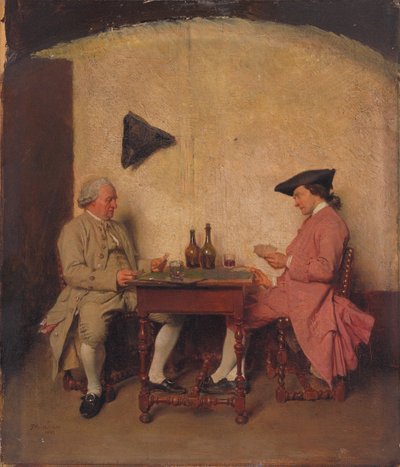 纸牌玩家，1865年 作者 让·路易斯·欧内斯特·迈森尼尔