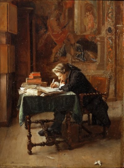 年轻人写作 作者 Jean Louis Ernest Meissonier
