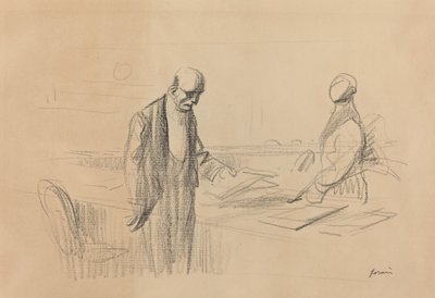 在会议上，约1919年。 作者 让·路易·佛兰