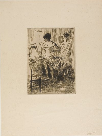 舞者在化妆间 作者 Jean-Louis Forain