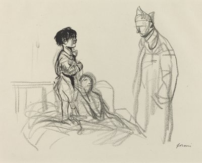 医院里的士兵看望的母亲和孩子，约1914年至1919年。 作者 让·路易·佛兰