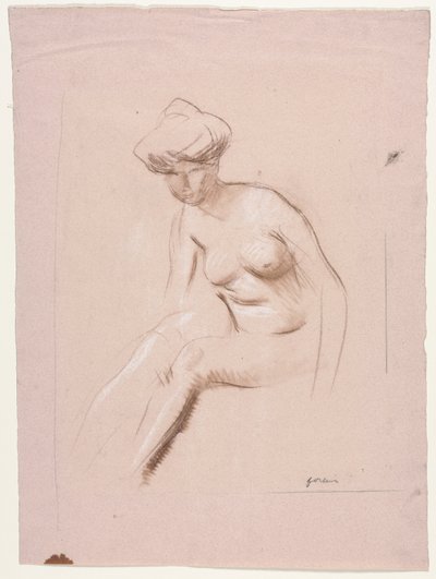 裸体坐像，1800第四季度或1900的前三分之一。 作者 让·路易·佛兰