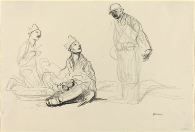 准备用餐的士兵们，约1914年至1919年。 作者 让·路易·佛兰