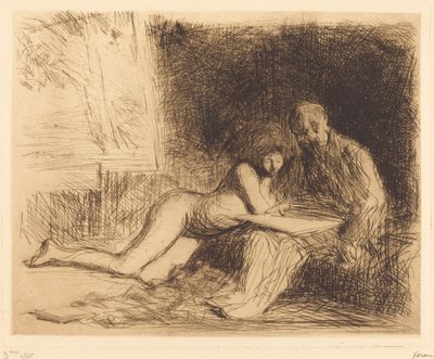 模特的休息（第四盘） 作者 Jean Louis Forain