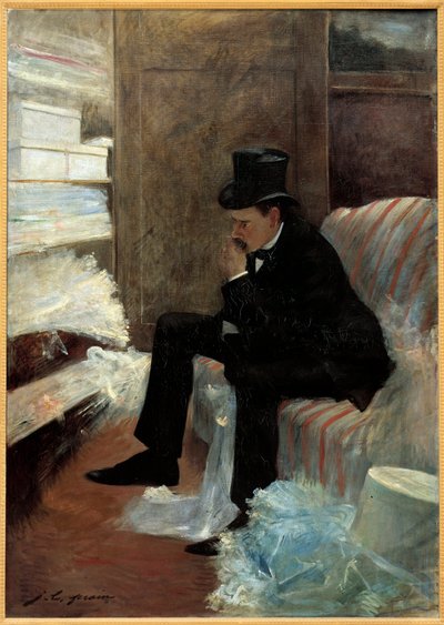 鳏夫 让-路易斯-福兰(1852-1931)的画作 19世纪，布面油画，尺寸：1.41×1米。1,41x1米 巴黎，奥赛博物馆 - 鳏夫。让-路易斯-福兰(1852-1931)的画作 作者 让·路易·佛兰