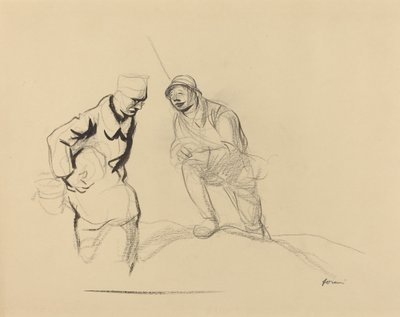 两名士兵，约191419年。 作者 让·路易·佛兰