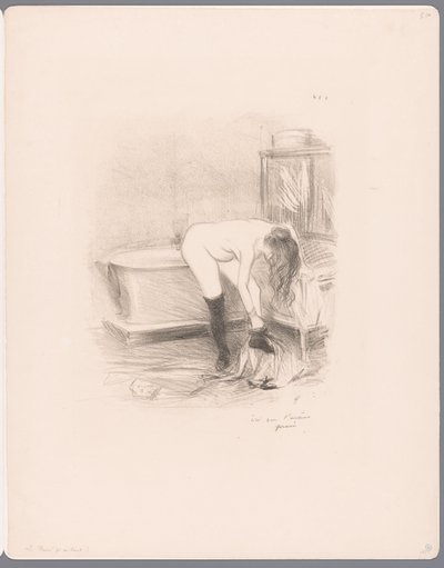 女子在浴室脱衣服
Le bain 作者 让·路易·佛兰