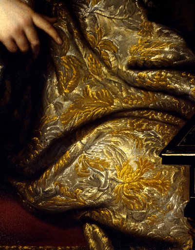 让·巴蒂斯特 (Jean-Baptiste) 科尔伯特 (Jean-Baptiste) 的肖像 (1651-1690) Seigneur Marquis de Seignelay，海军部长，科尔伯特之子 窗帘细节。 马克·纳蒂尔 (Marc Nattier) 的绘画 (1642-1705) 作者 让·马克·纳蒂尔