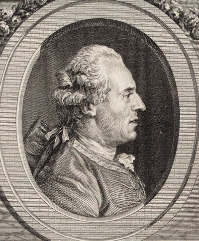 小提琴家和作曲家Jean Joseph Cassanéa de Mondonville 1711-1772的肖像。 作者 让·玛丽·德拉特