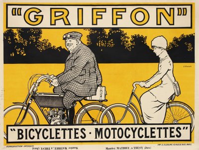 Griffon Bicyclettes Motocyclettes, 约1905年。 作者 让·马泰