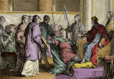 851年，布列塔尼国王埃里斯波（卒于857年）（Herispogius - Hervspogius - Respogius）从秃头查理二世（823-877）手中接过王国的装饰品。让-米歇尔-莫罗（Jean Michel Moreau）的雕刻作品，名为Moreau le Jeune（1741- 1814）。 作者 让-米歇尔小莫罗