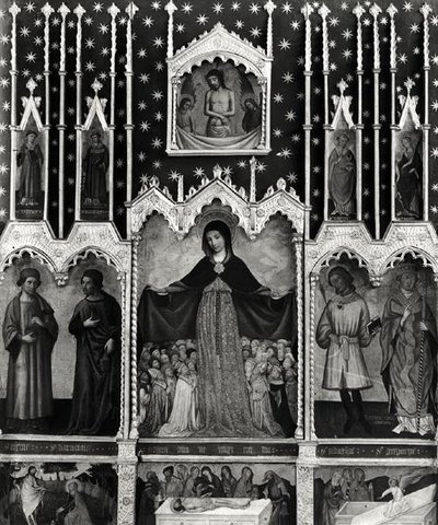 Virgin of Mercy，c.1429（另见细节167594）（面板上的蛋彩画） 作者 让·米拉伊尔赫特
