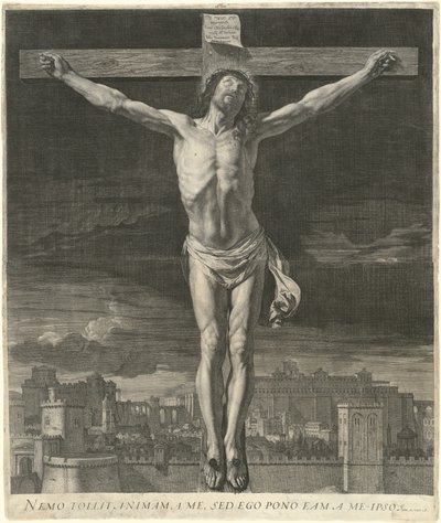 基督在十字架上受难 作者 让·莫兰（Jean Morin），以菲利普·德·尚佩涅（Philippe de Champaigne）命名
