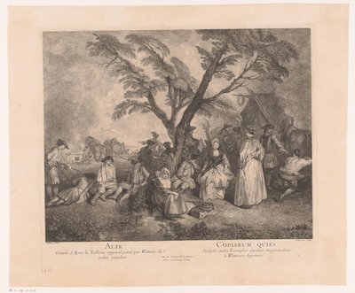 Rustende reizigers bij een halte
Alte - Copiarum Quies（物品上的标题）
安托万-华托的作品（系列名称）
L