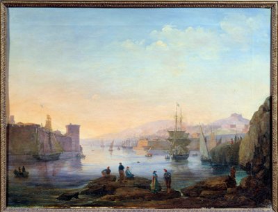 马赛港之间 让·保罗·康斯坦斯 (Jean Paul Constans，1777-1833) 的绘画，十九世纪普罗旺斯地区艾克斯，格拉内博物馆 作者 让-保罗·康斯坦斯