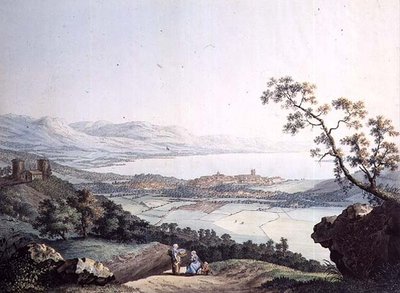 从萨瓦的萨科内克斯看日内瓦，由让-菲利普-林克二世（1770-1812）和雅各布-菲利普-哈克特（1737-1807）刻制（雕刻）。 作者 Jean Philippe II (after) Linck