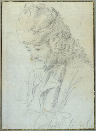 伏尔泰（1694-1778），年老，1769年（纸上蜡笔） 作者 让·皮埃尔·霍尔