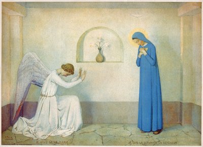 Annunciation to the Virgin. (engraving, circa 1920) 作者 让·皮埃尔·劳伦斯