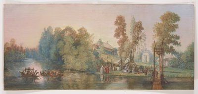 浩浩荡荡的场景：在湖边野餐，1787年 作者 让·皮埃尔·诺布林
