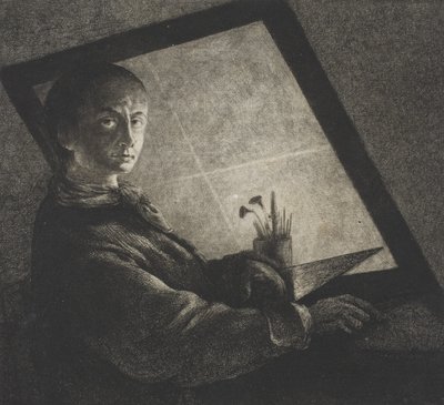 自画像，约1778年 作者 让·皮埃尔·诺布林