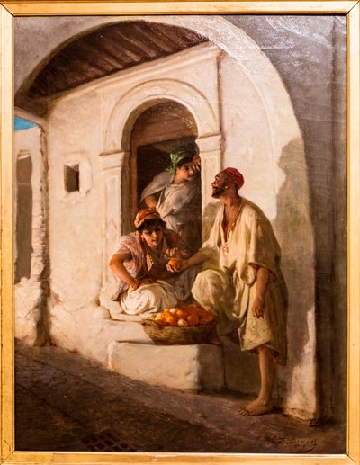 东方小巷中的橙色商人 作者 让·雷蒙德·希波吕特·拉泽斯