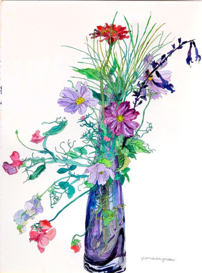 杰里的花瓶》，2010 年（纸上水彩和墨水） 作者 吉恩·斯万·戈登