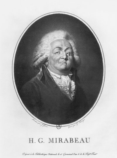 米拉波伯爵Honore Gabriel Riqueti，Frantz Gabriel Fiesinger（1723-1807）1797（版画）（bw photo） 作者 让·乌尔本·葛林